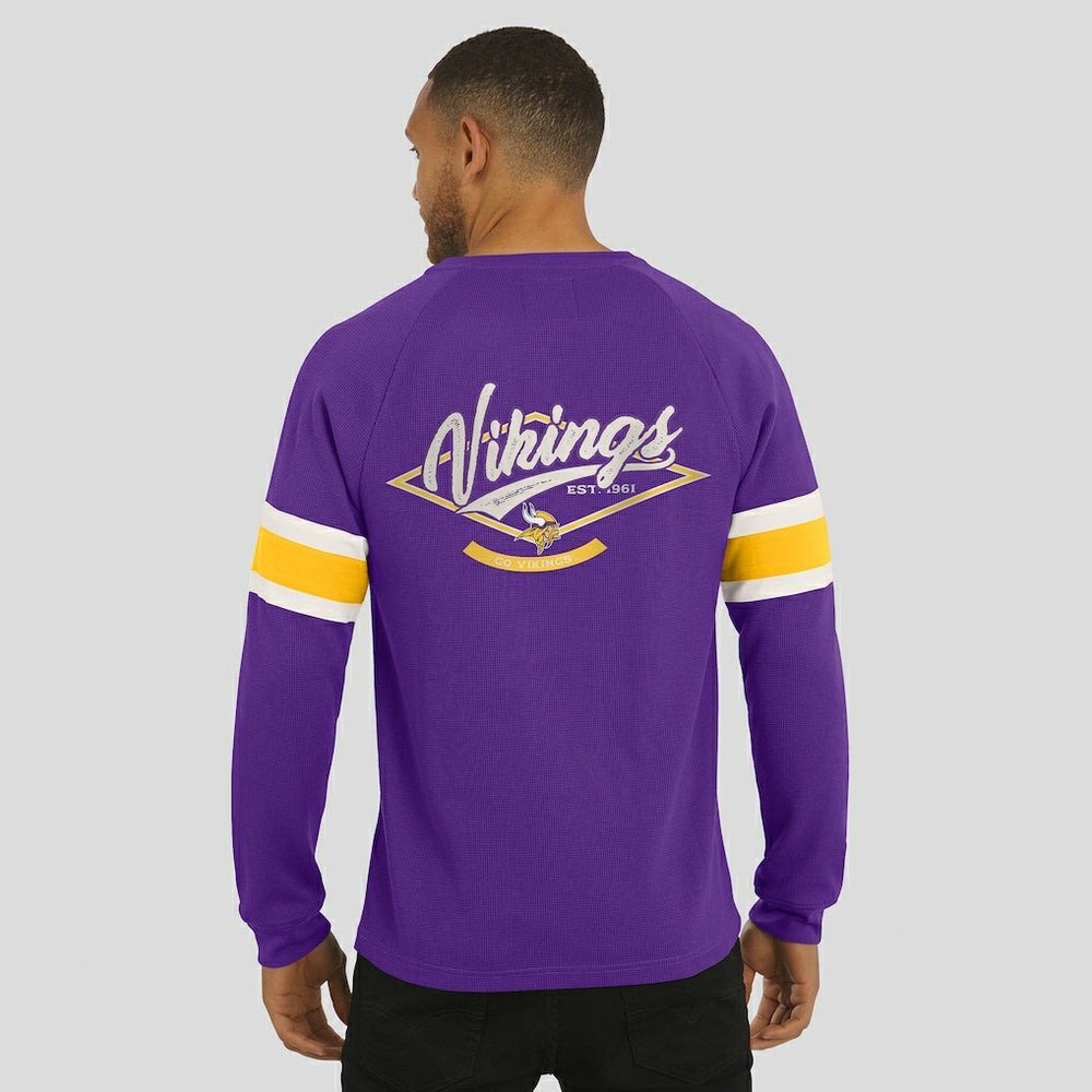 Minnesota Vikings Darius Rucker Collection Waffle-Knit Raglan Long Sleeve Henley T-Shirt Purple