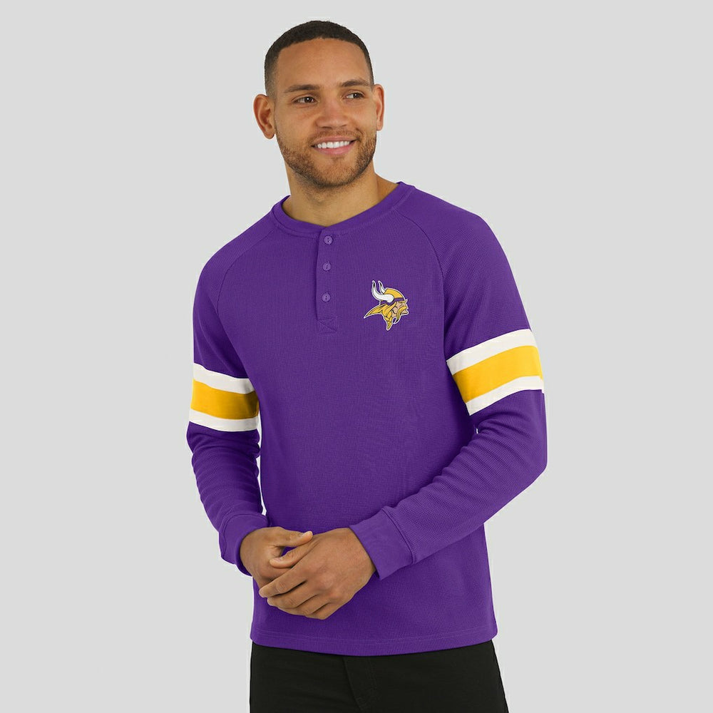 Minnesota Vikings Darius Rucker Collection Waffle-Knit Raglan Long Sleeve Henley T-Shirt Purple