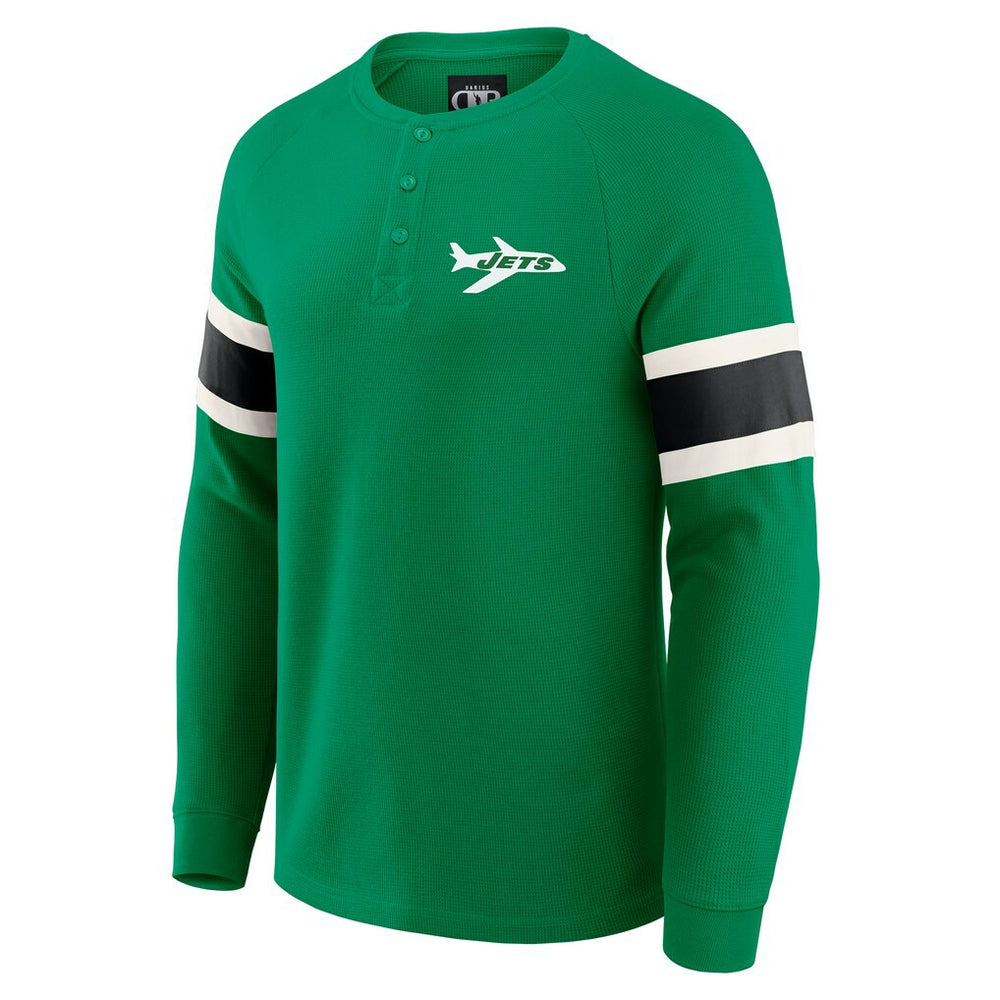 New York Jets Darius Rucker Collection Waffle-Knit Raglan Long Sleeve Henley T-Shirt Kelly Green