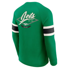 New York Jets Darius Rucker Collection Waffle-Knit Raglan Long Sleeve Henley T-Shirt Kelly Green