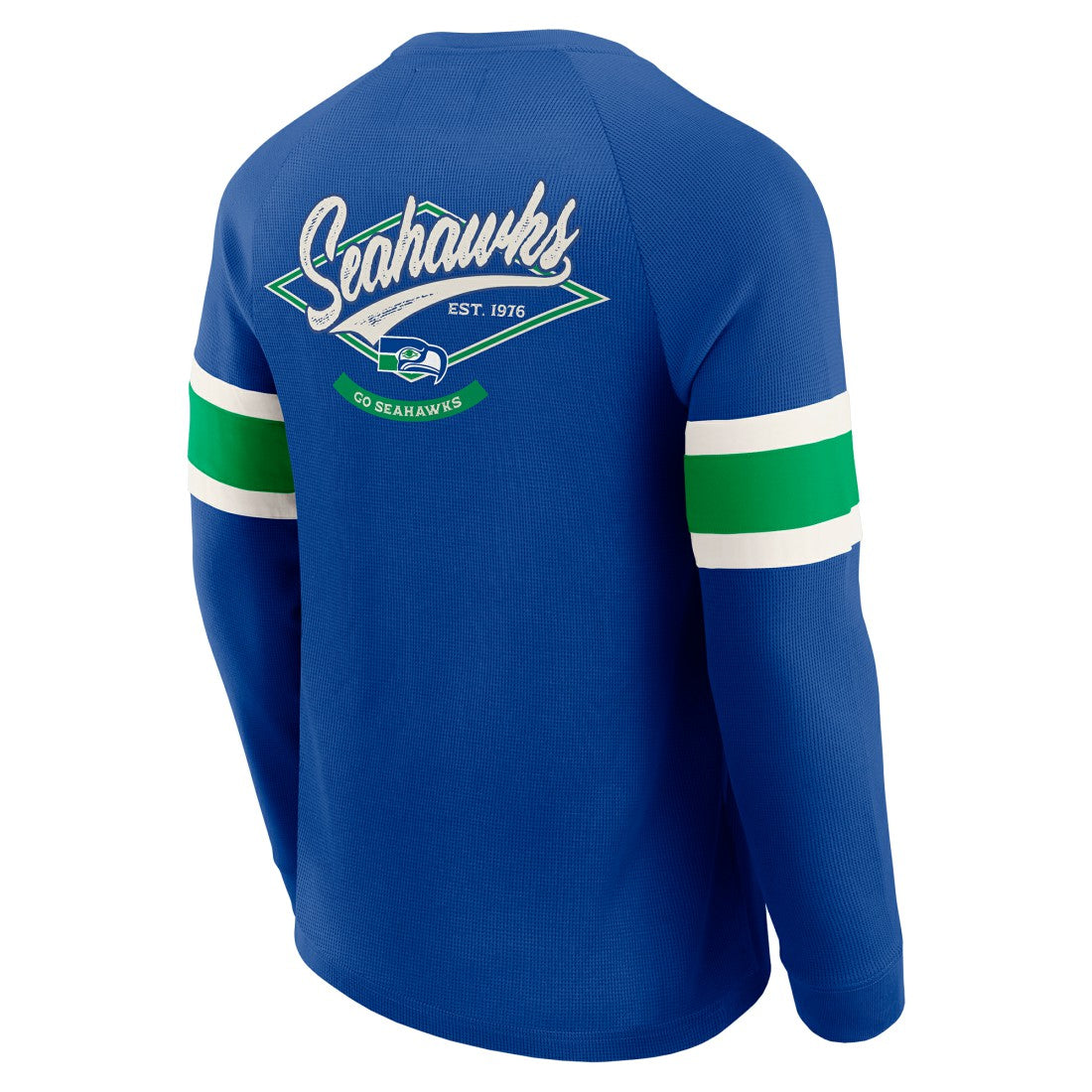 Seattle Seahawks Darius Rucker Collection Waffle-Knit Raglan Long Sleeve Henley T-Shirt College Navy