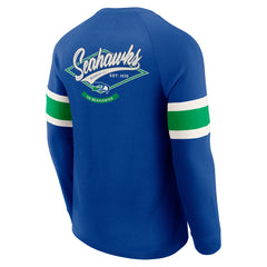 Seattle Seahawks Darius Rucker Collection Waffle-Knit Raglan Long Sleeve Henley T-Shirt College Navy