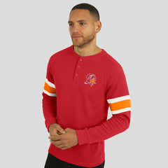 Tampa Bay Buccaneers Darius Rucker Collection Waffle-Knit Raglan Long Sleeve Henley T-Shirt Red