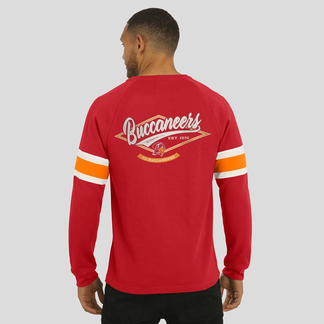 Tampa Bay Buccaneers Darius Rucker Collection Waffle-Knit Raglan Long Sleeve Henley T-Shirt Red