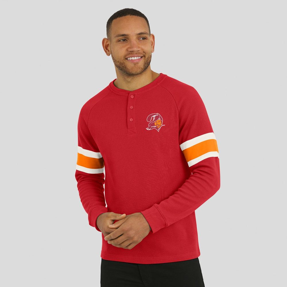 Tampa Bay Buccaneers Darius Rucker Collection Waffle-Knit Raglan Long Sleeve Henley T-Shirt Red