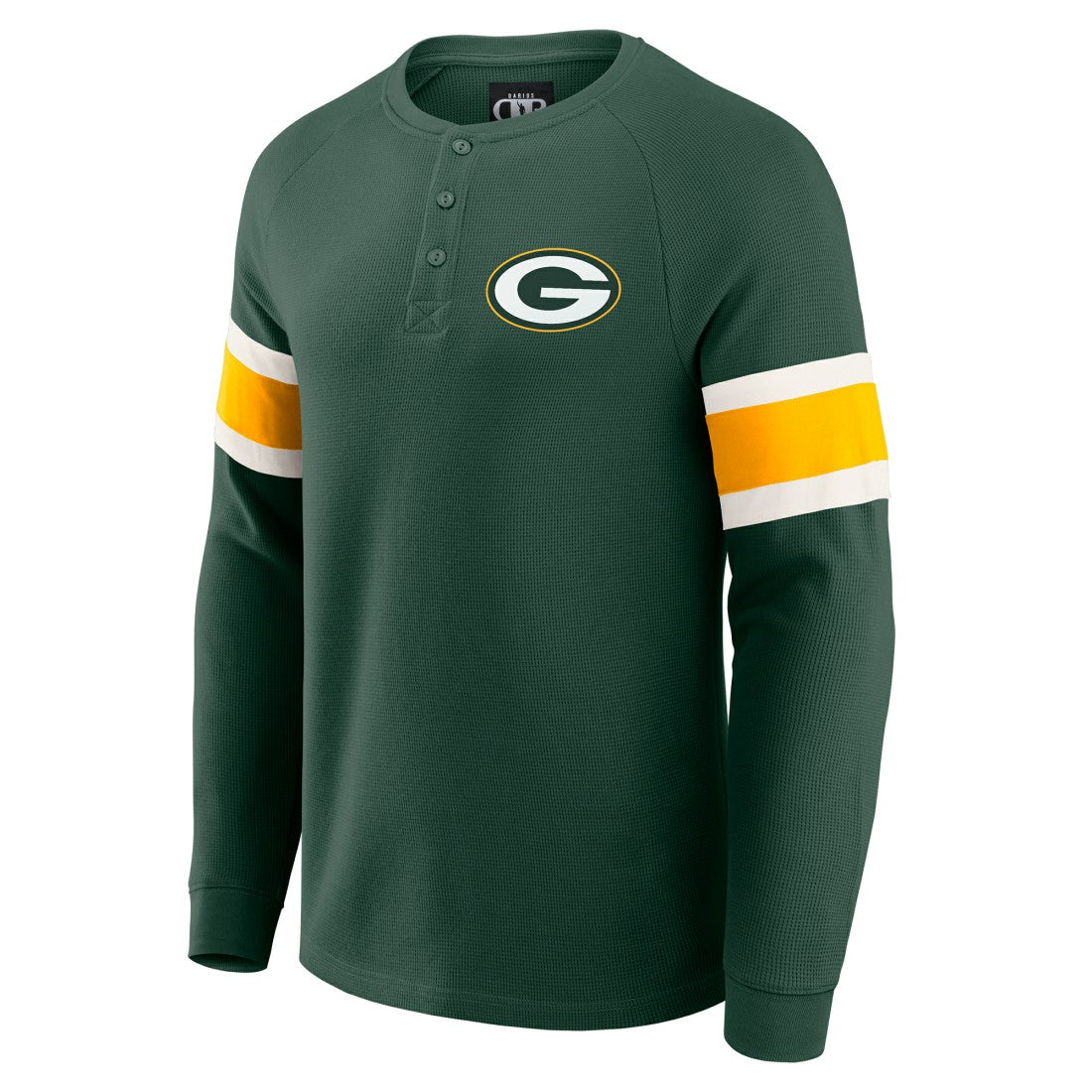 Green Bay Packers Darius Rucker Collection Waffle-Knit Raglan Long Sleeve Henley T-Shirt Green