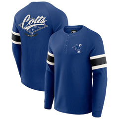 Indianapolis Colts Darius Rucker Collection Waffle-Knit Raglan Long Sleeve Henley T-Shirt Royal