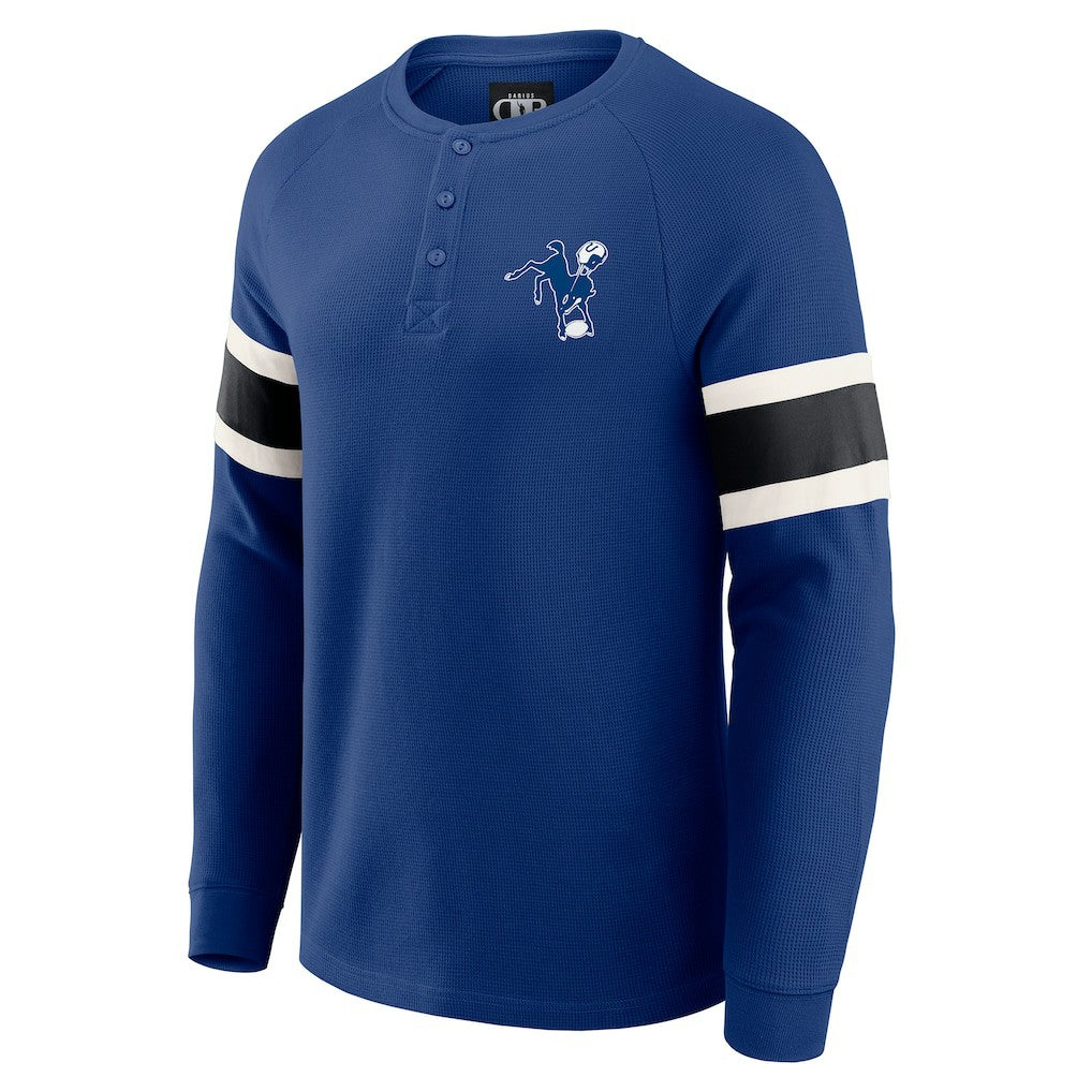 Indianapolis Colts Darius Rucker Collection Waffle-Knit Raglan Long Sleeve Henley T-Shirt Royal