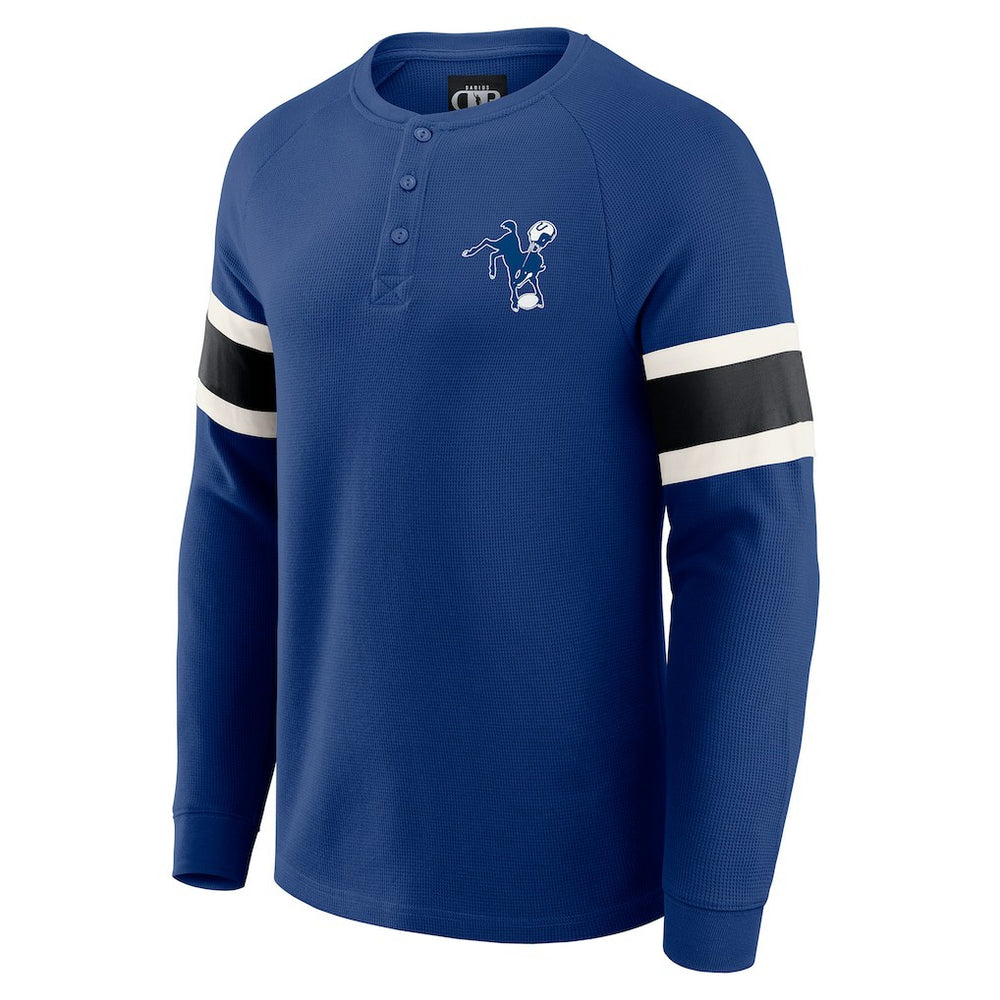 Indianapolis Colts Darius Rucker Collection Waffle-Knit Raglan Long Sleeve Henley T-Shirt Royal