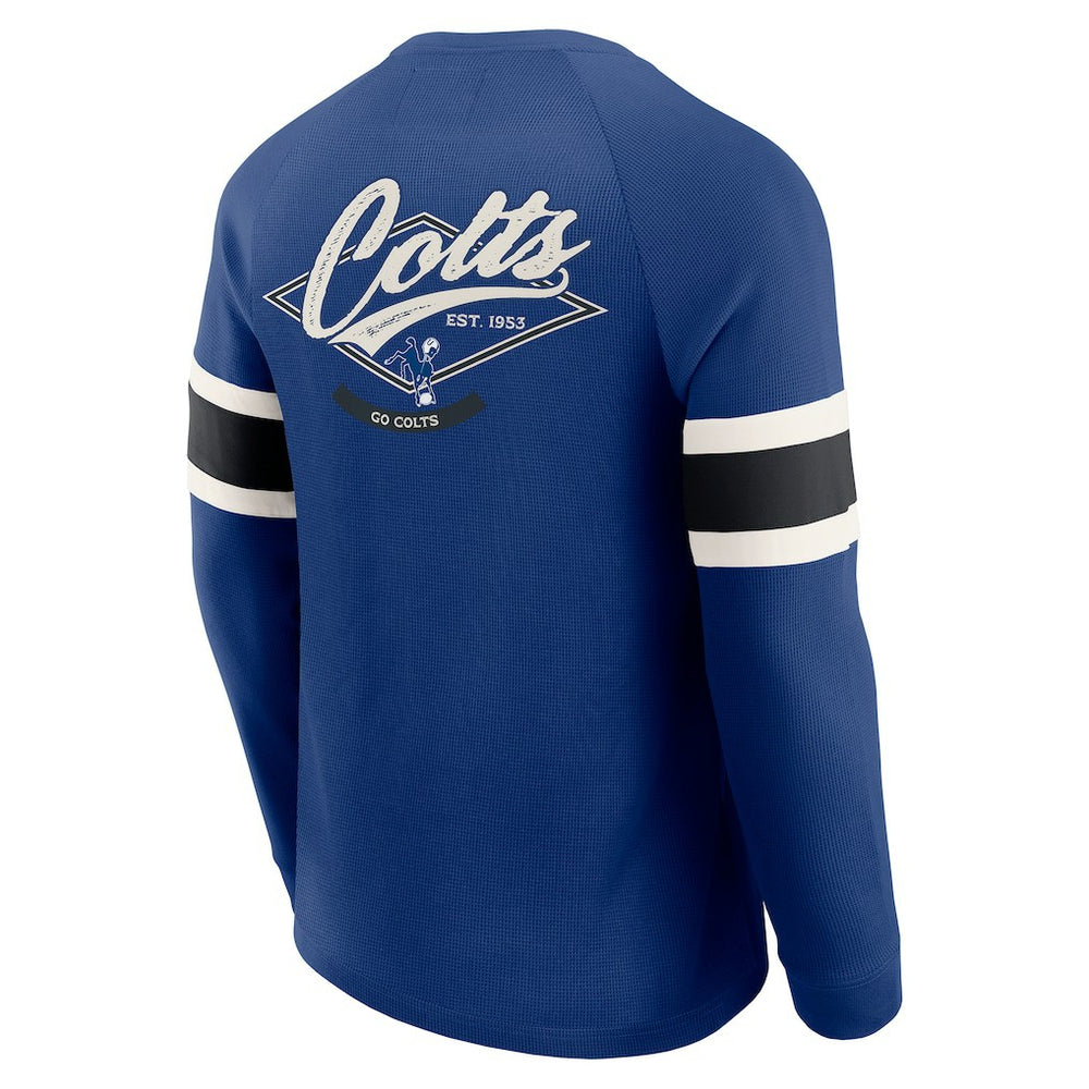 Indianapolis Colts Darius Rucker Collection Waffle-Knit Raglan Long Sleeve Henley T-Shirt Royal