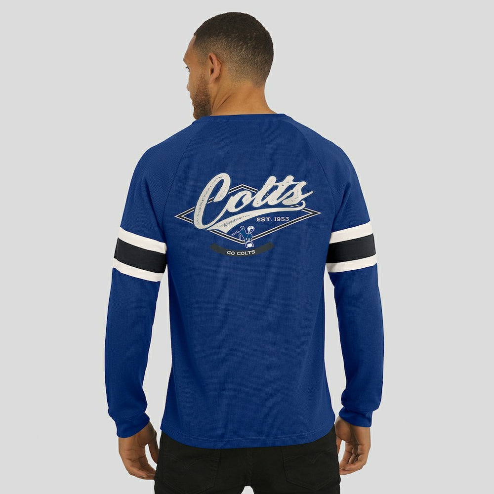Indianapolis Colts Darius Rucker Collection Waffle-Knit Raglan Long Sleeve Henley T-Shirt Royal