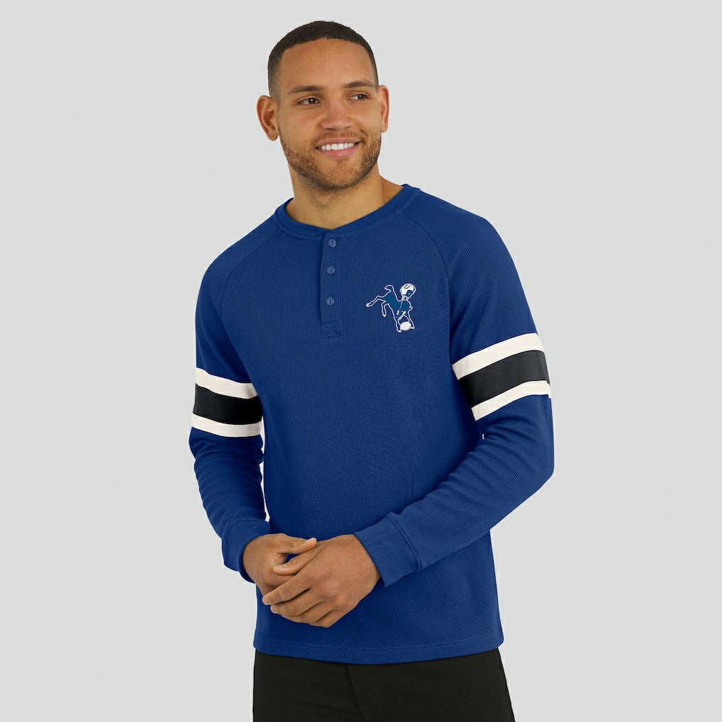 Indianapolis Colts Darius Rucker Collection Waffle-Knit Raglan Long Sleeve Henley T-Shirt Royal