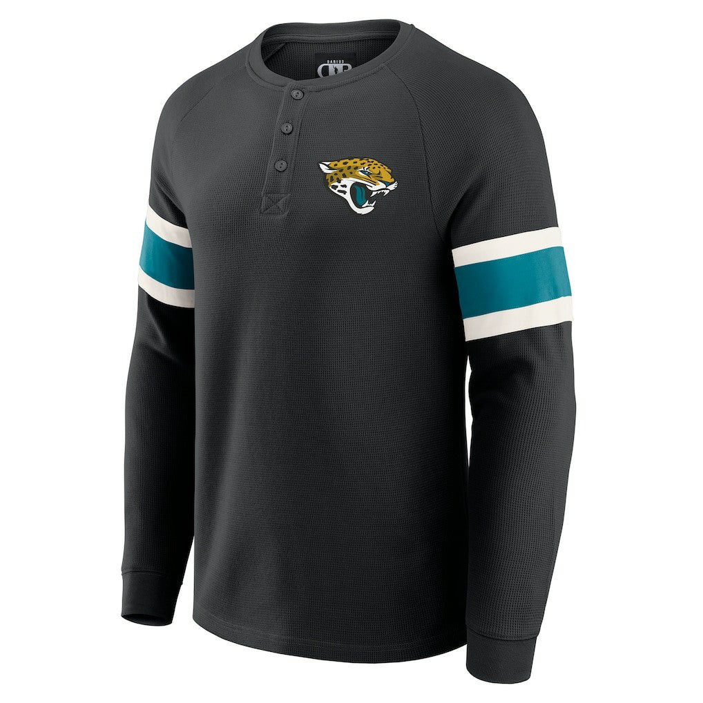 Jacksonville Jaguars Darius Rucker Collection Waffle-Knit Raglan Long Sleeve Henley T-Shirt Black