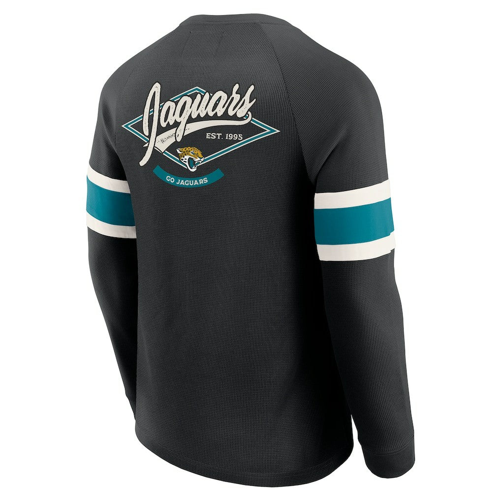 Jacksonville Jaguars Darius Rucker Collection Waffle-Knit Raglan Long Sleeve Henley T-Shirt Black