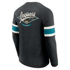 Jacksonville Jaguars Darius Rucker Collection Waffle-Knit Raglan Long Sleeve Henley T-Shirt Black