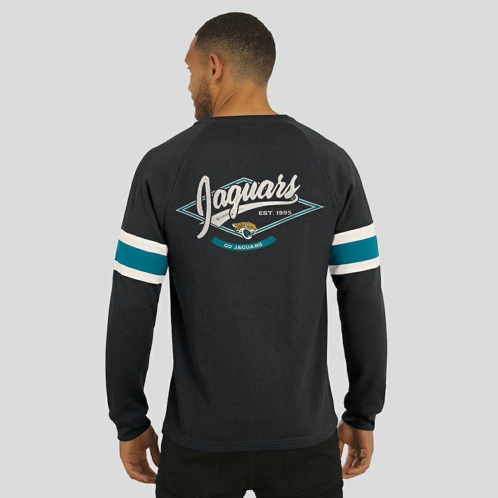 Jacksonville Jaguars Darius Rucker Collection Waffle-Knit Raglan Long Sleeve Henley T-Shirt Black