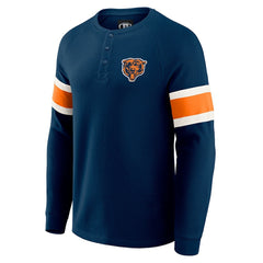 Chicago Bears Darius Rucker Collection Waffle-Knit Raglan Long Sleeve Henley T-Shirt Navy