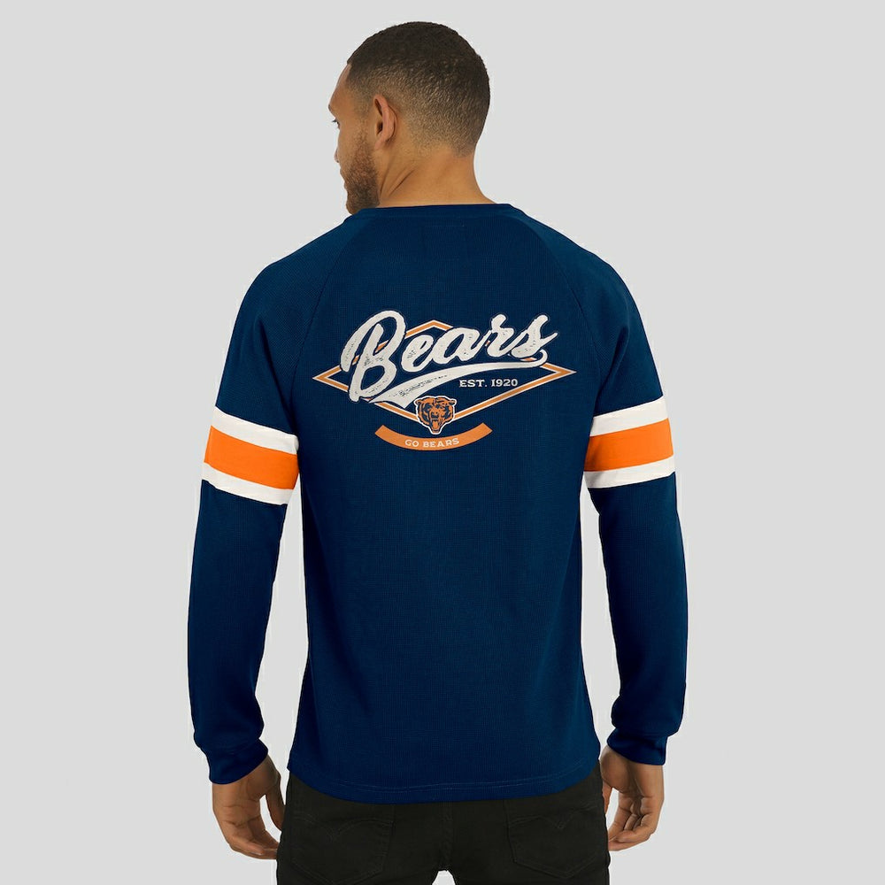 Chicago Bears Darius Rucker Collection Waffle-Knit Raglan Long Sleeve Henley T-Shirt Navy