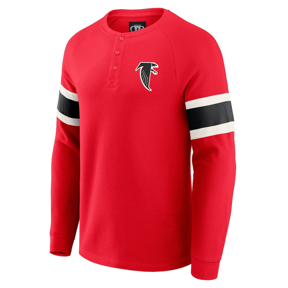 Atlanta Falcons Darius Rucker Collection Waffle-Knit Raglan Long Sleeve Henley T-Shirt Red