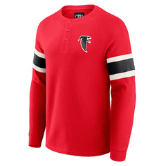 Atlanta Falcons Darius Rucker Collection Waffle-Knit Raglan Long Sleeve Henley T-Shirt Red