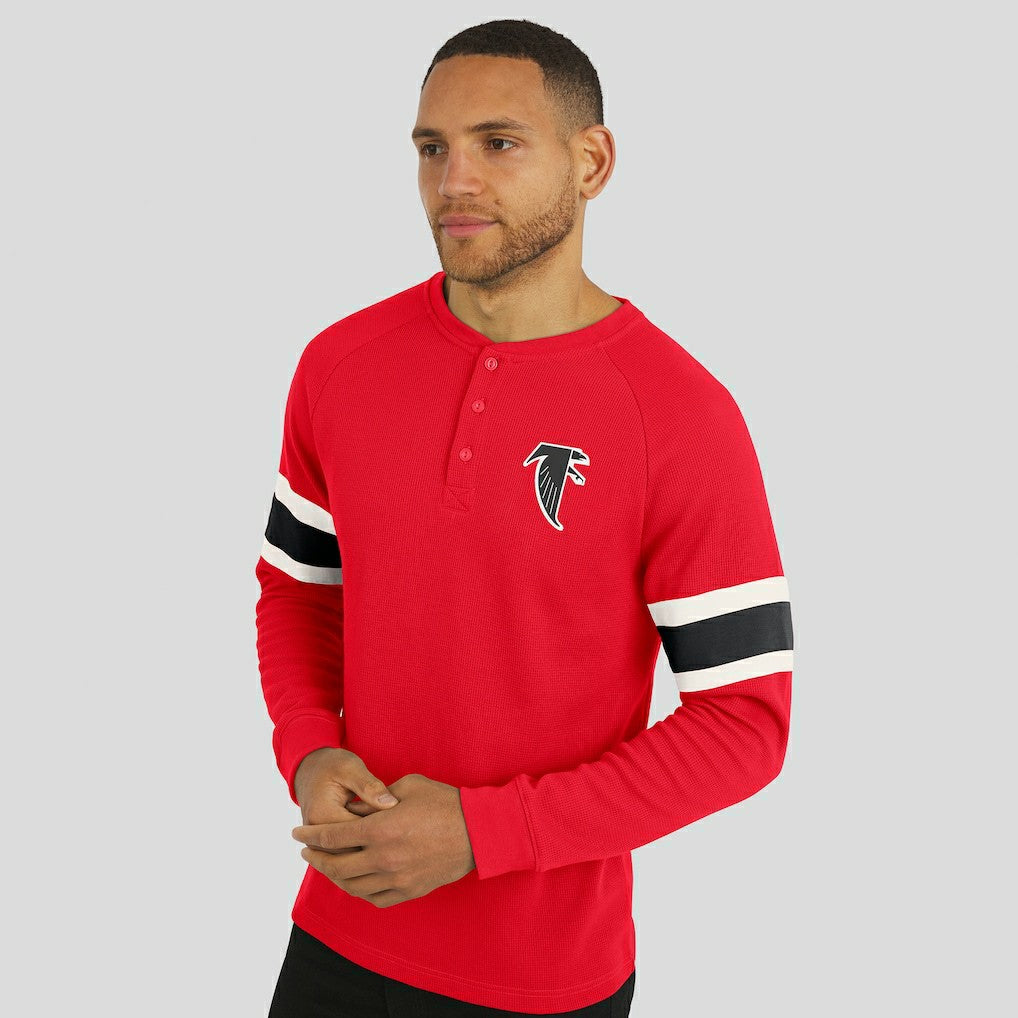 Atlanta Falcons Darius Rucker Collection Waffle-Knit Raglan Long Sleeve Henley T-Shirt Red