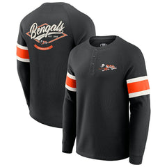 Cincinnati Bengals Darius Rucker Collection Waffle-Knit Raglan Long Sleeve Henley T-Shirt Black
