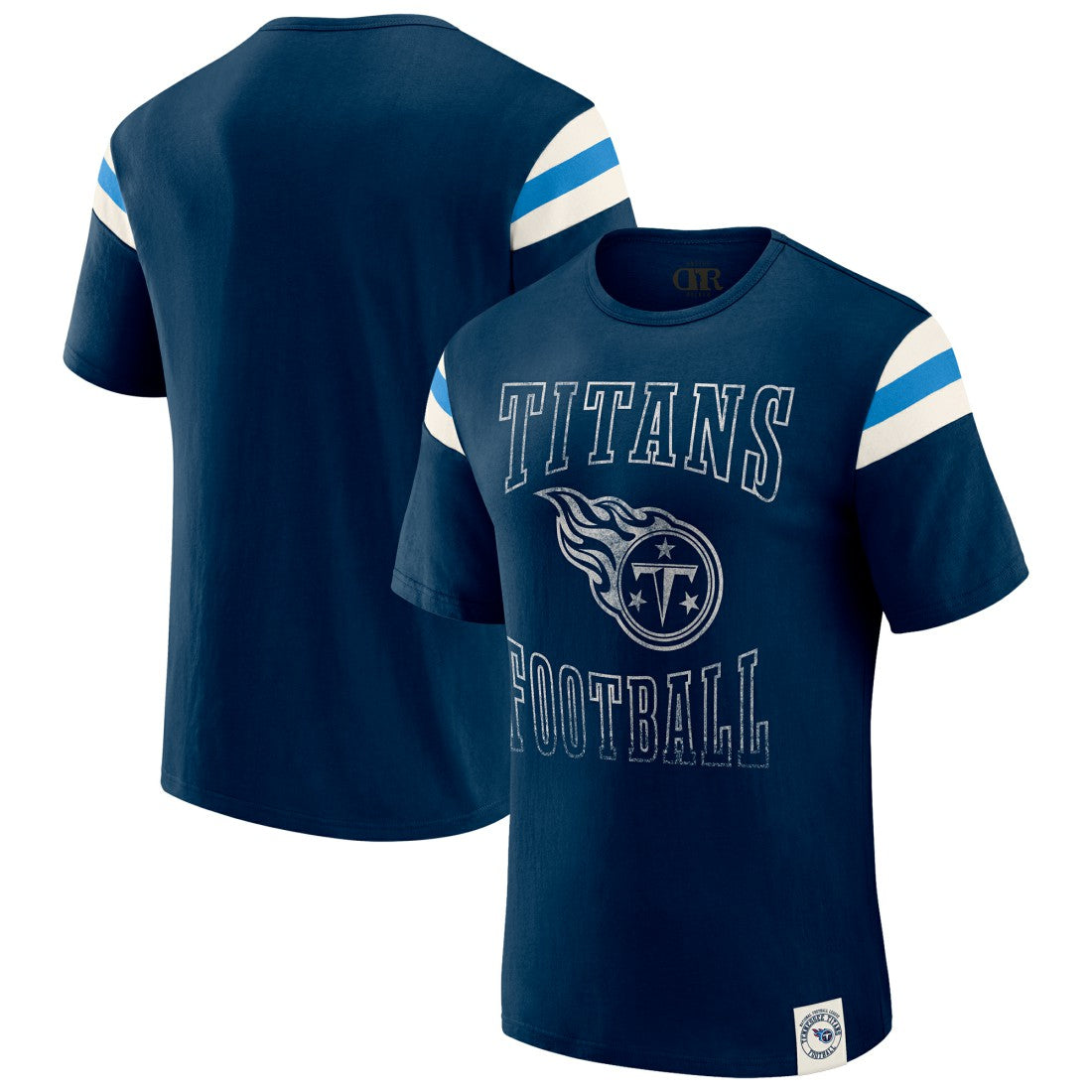 Tennessee Titans Darius Rucker Collection Football Stripe Sleeve T-Shirt Navy