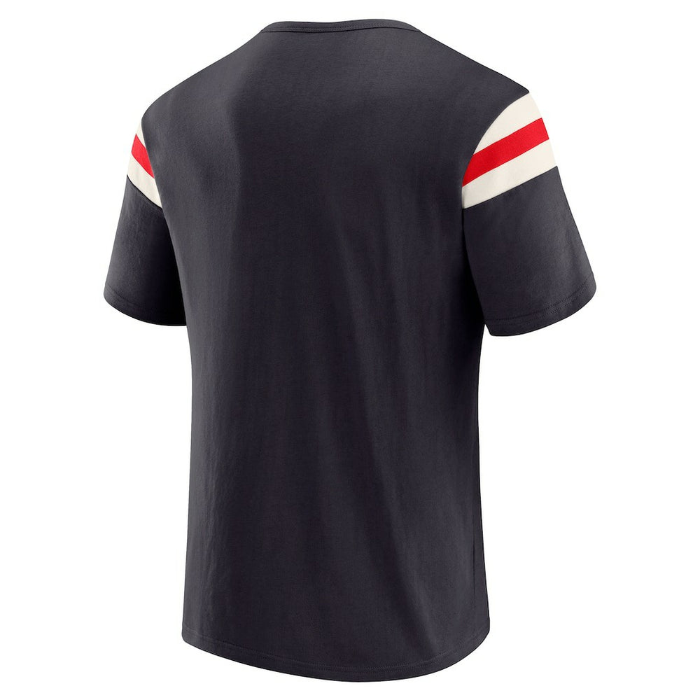 Houston Texans Darius Rucker Collection Football Stripe Sleeve T-Shirt Navy