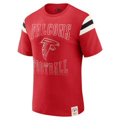 Atlanta Falcons Darius Rucker Collection Football Stripe Sleeve T-Shirt Red
