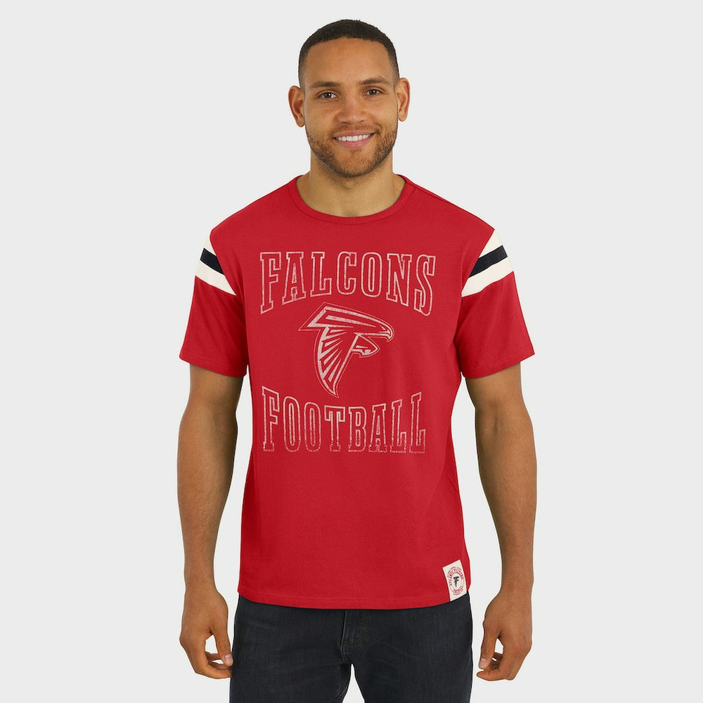 Atlanta Falcons Darius Rucker Collection Football Stripe Sleeve T-Shirt Red