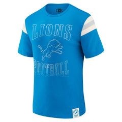 Detroit Lions Darius Rucker Collection Football Stripe Sleeve T-Shirt Blue