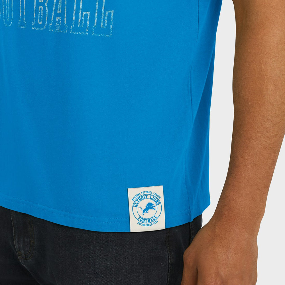 Detroit Lions Darius Rucker Collection Football Stripe Sleeve T-Shirt Blue