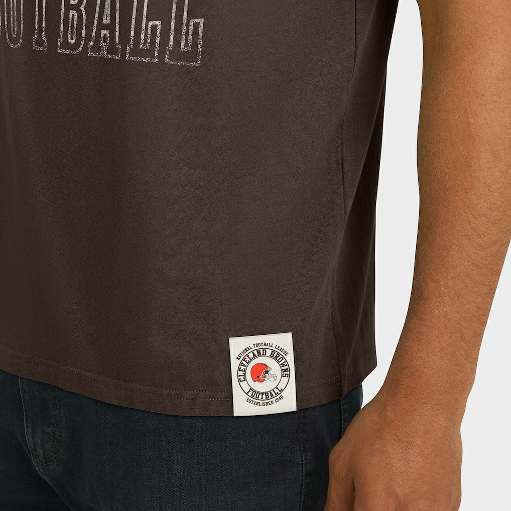 Cleveland Browns Darius Rucker Collection Football Stripe Sleeve T-Shirt Brown