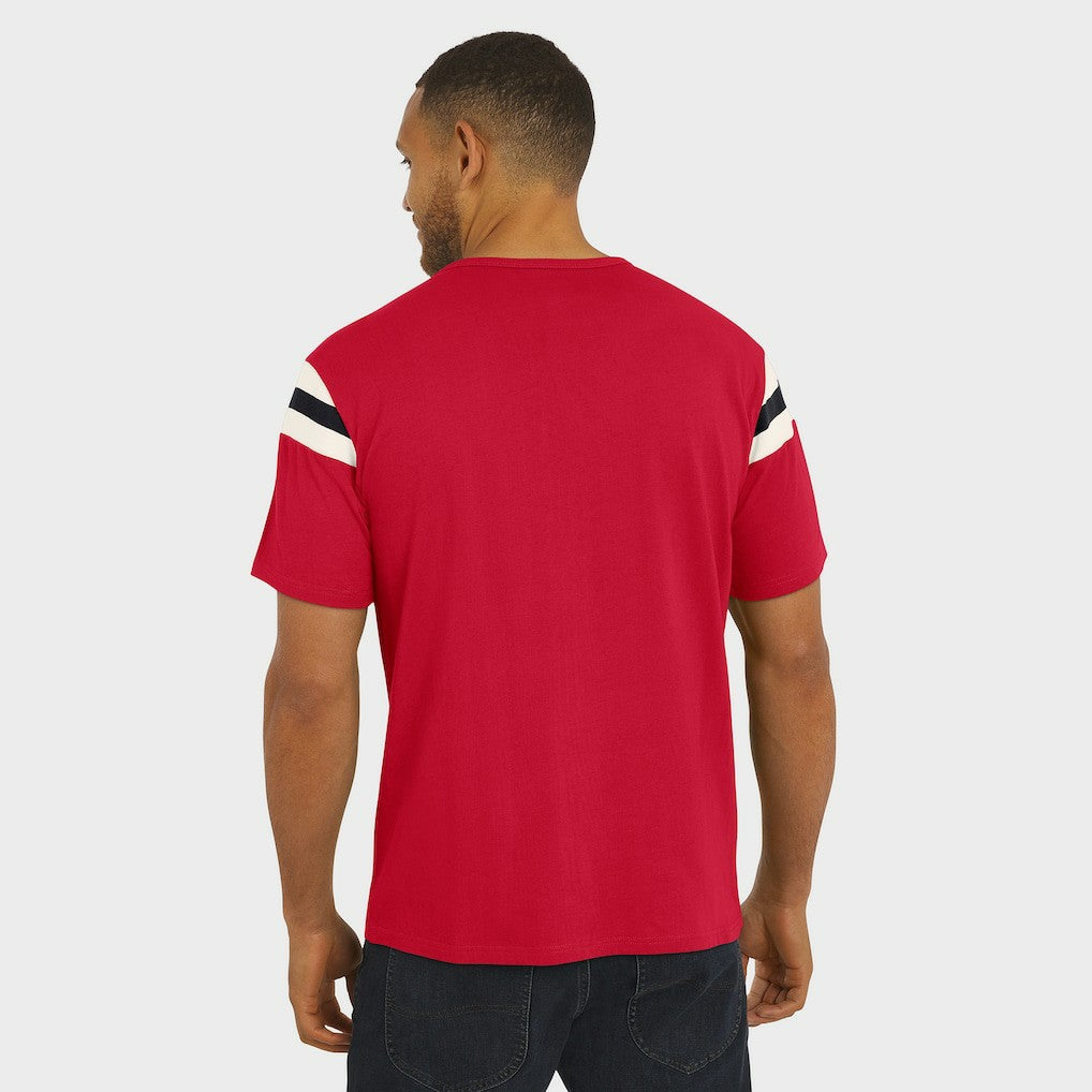 Arizona Cardinals Darius Rucker Collection Football Stripe Sleeve T-Shirt Cardinal