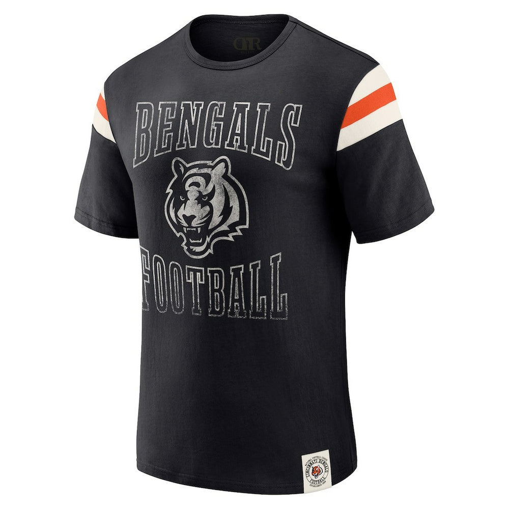 Cincinnati Bengals Darius Rucker Collection Football Stripe Sleeve T-Shirt Black
