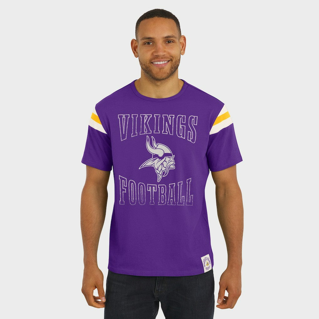 Minnesota Vikings Darius Rucker Collection Football Stripe Sleeve T-Shirt Purple