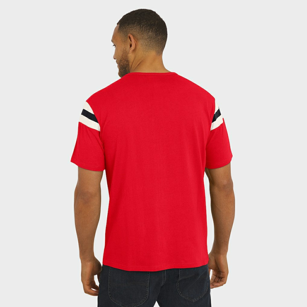 Kansas City Chiefs Darius Rucker Collection Football Stripe Sleeve T-Shirt Red