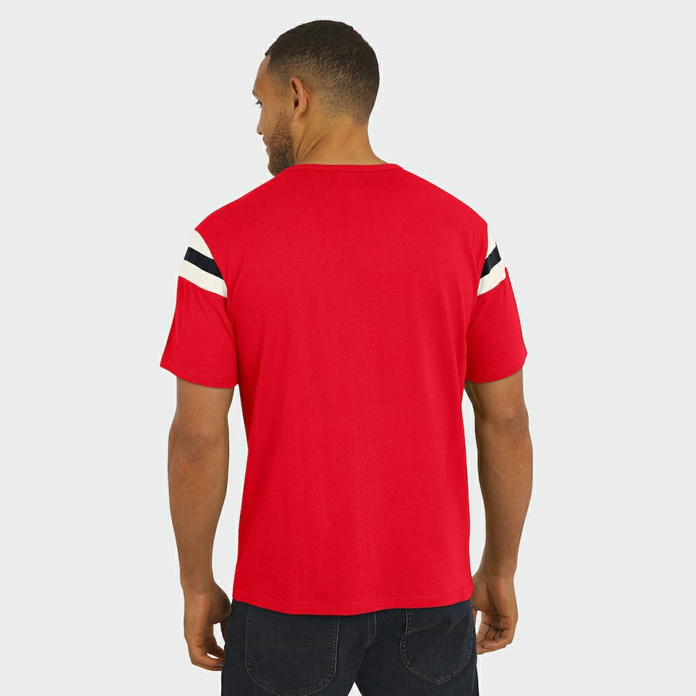 Kansas City Chiefs Darius Rucker Collection Football Stripe Sleeve T-Shirt Red