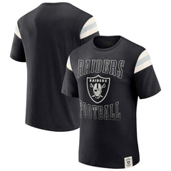 Las Vegas Raiders Darius Rucker Collection Football Stripe Sleeve T-Shirt Black