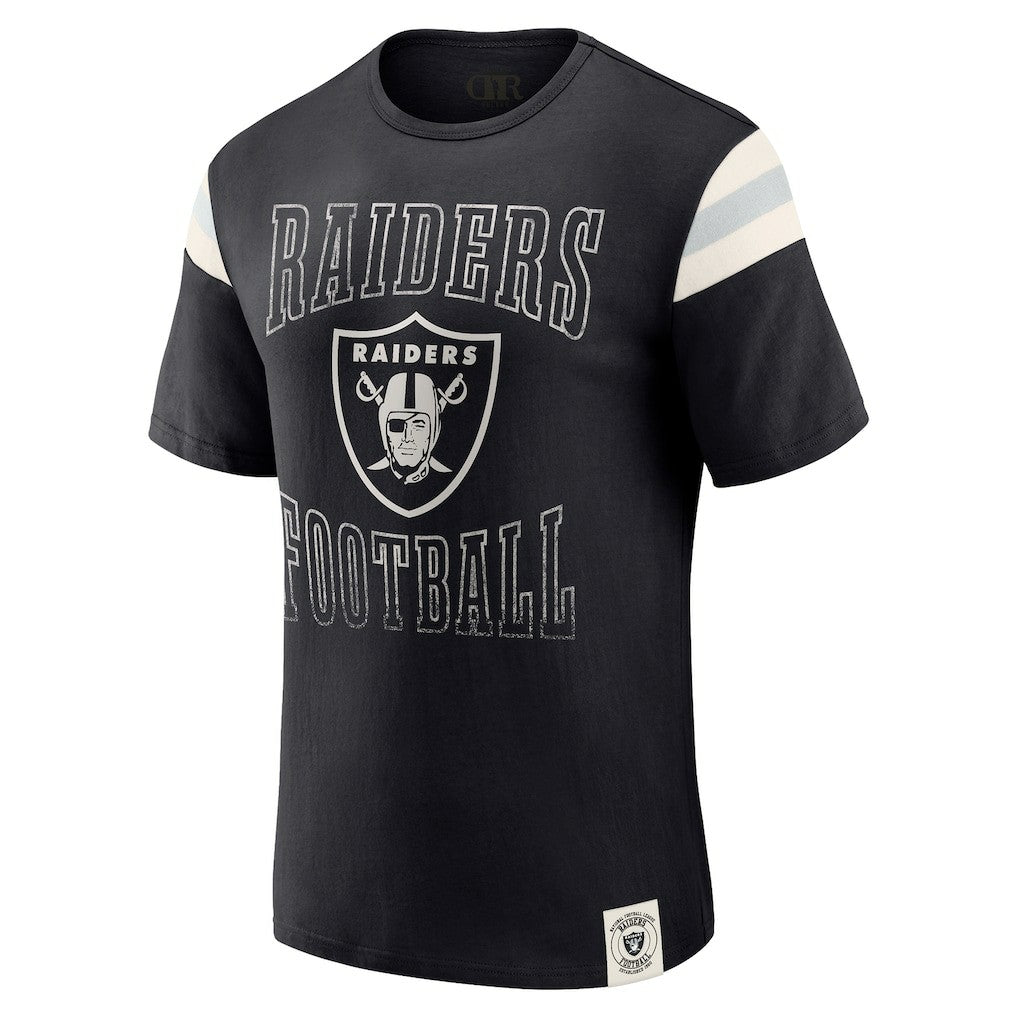 Las Vegas Raiders Darius Rucker Collection Football Stripe Sleeve T-Shirt Black