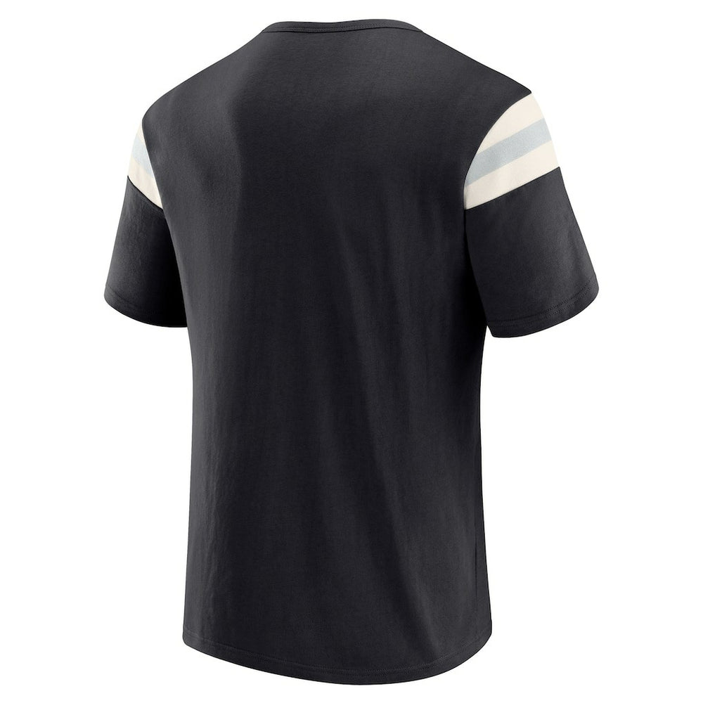 Las Vegas Raiders Darius Rucker Collection Football Stripe Sleeve T-Shirt Black