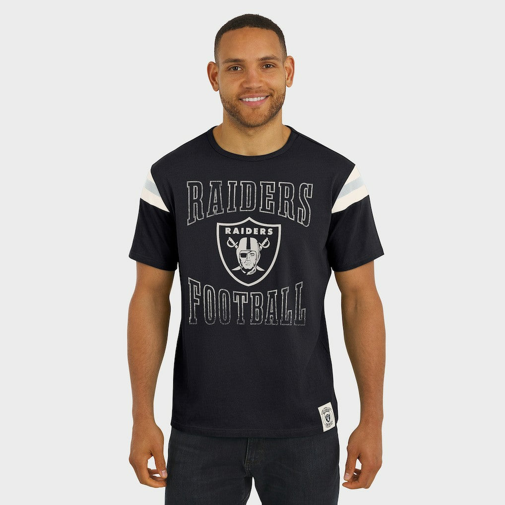 Las Vegas Raiders Darius Rucker Collection Football Stripe Sleeve T-Shirt Black
