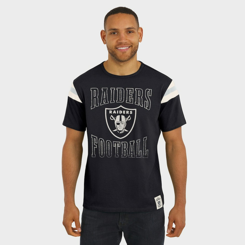 Las Vegas Raiders Darius Rucker Collection Football Stripe Sleeve T-Shirt Black