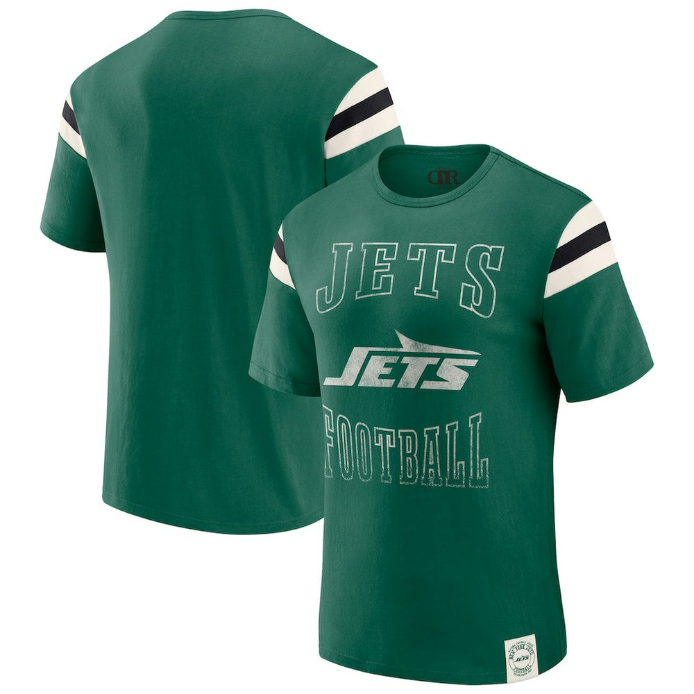 New York Jets Darius Rucker Collection Football Stripe Sleeve T-Shirt Green