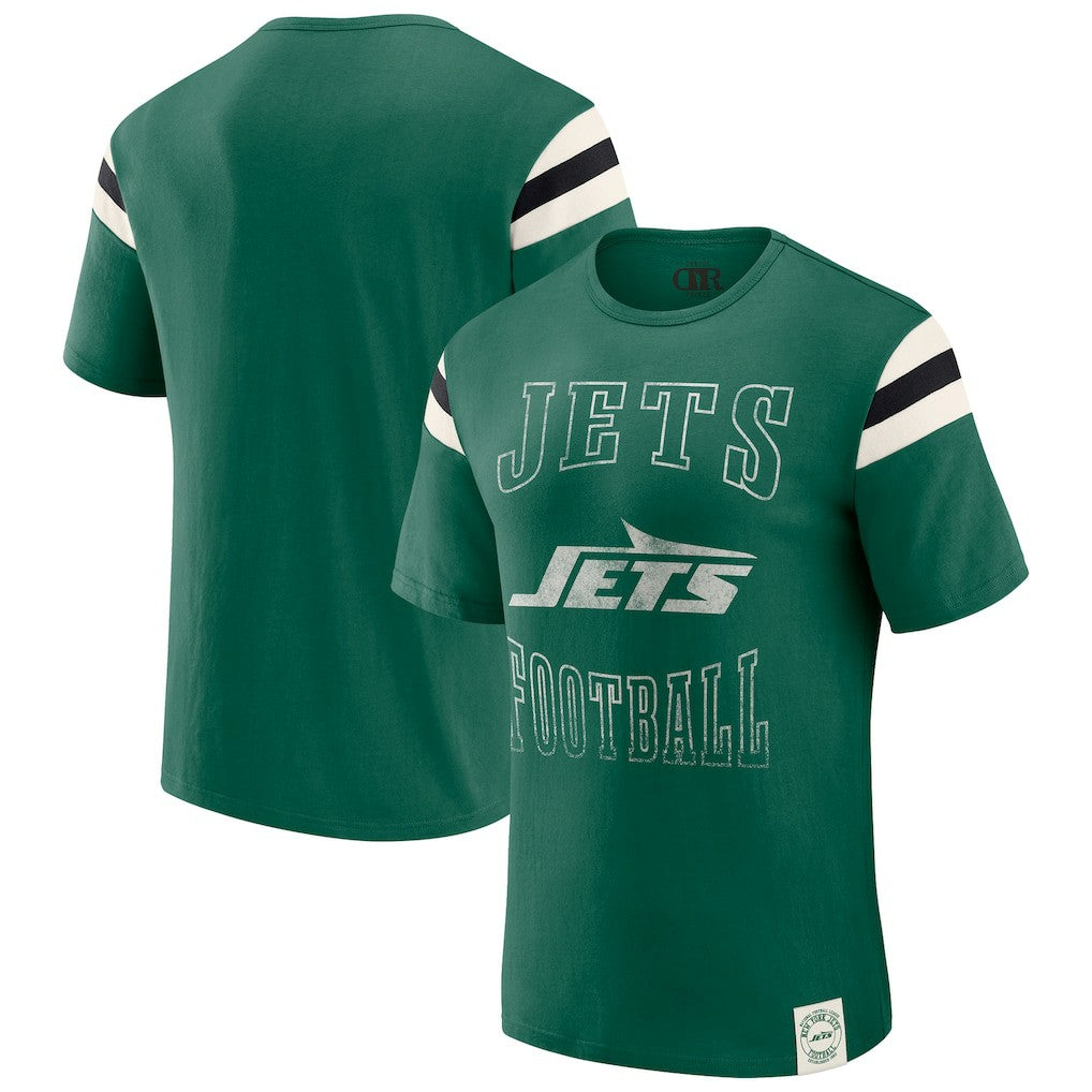 New York Jets Darius Rucker Collection Football Stripe Sleeve T-Shirt Green