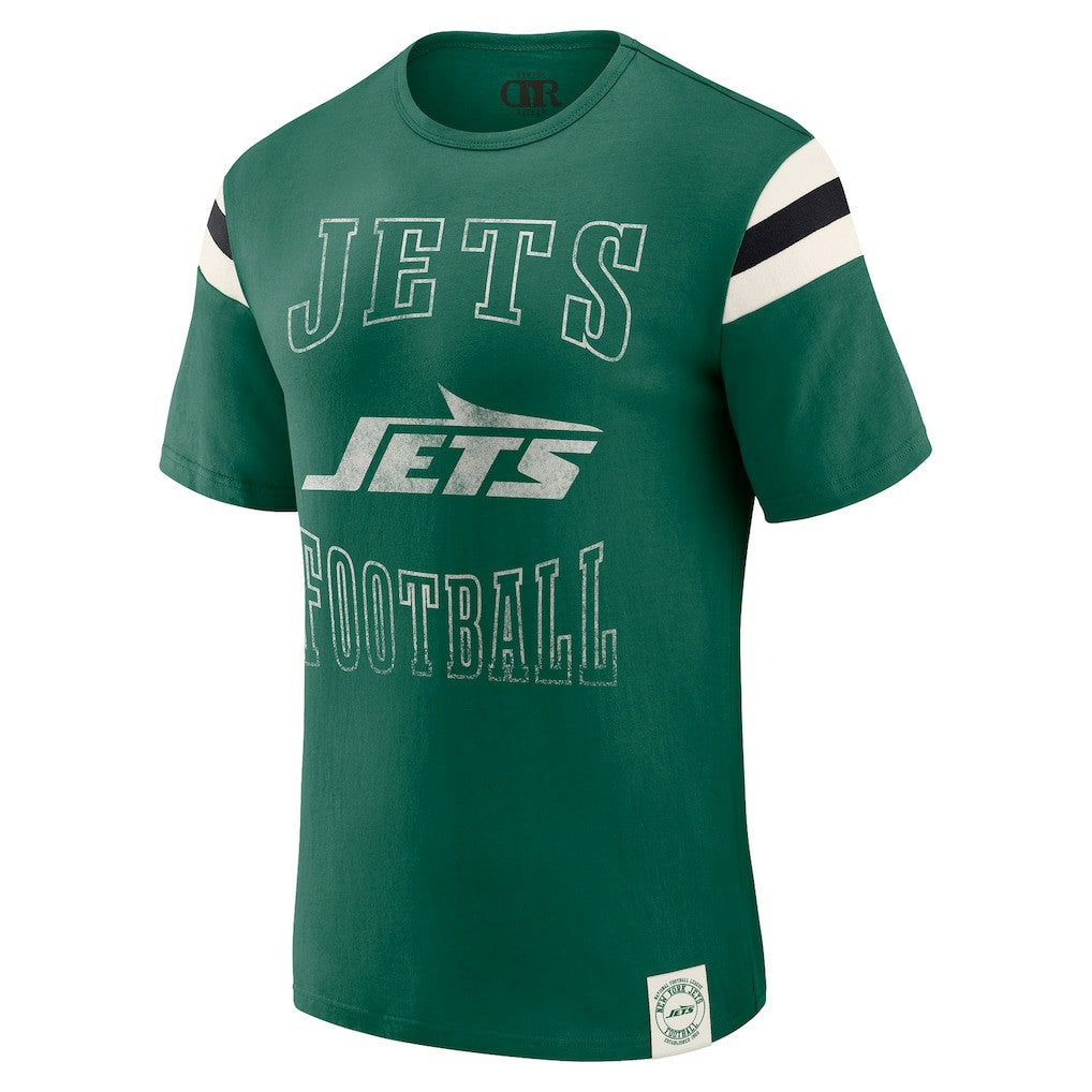 New York Jets Darius Rucker Collection Football Stripe Sleeve T-Shirt Green