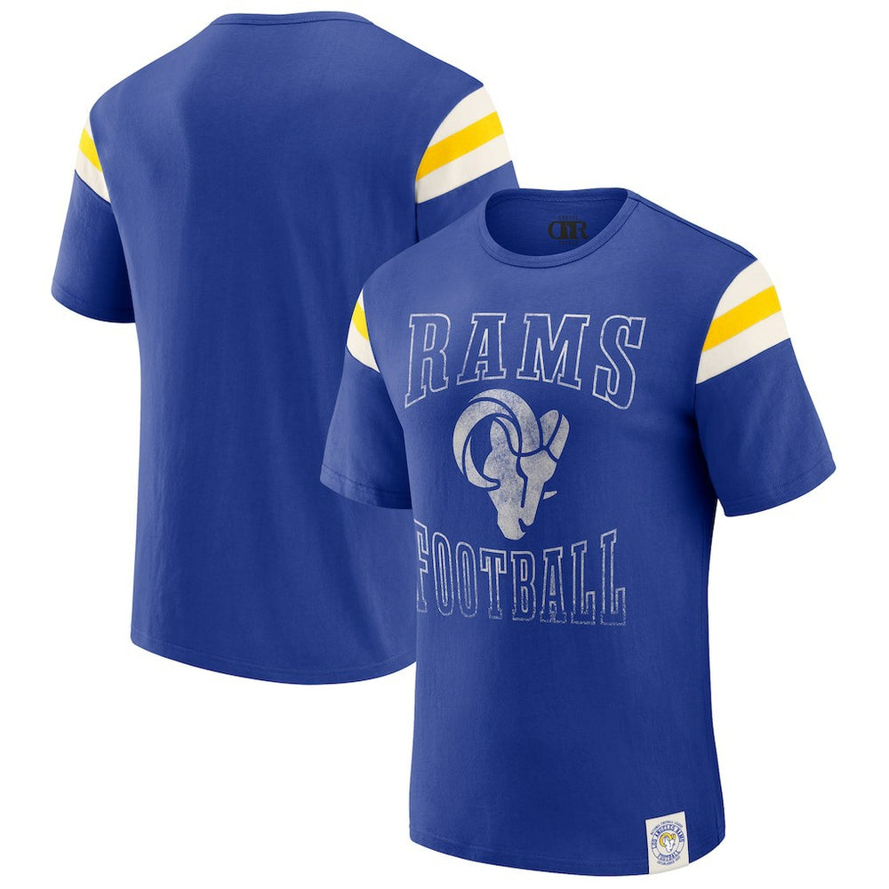 Los Angeles Rams Darius Rucker Collection Football Stripe Sleeve T-Shirt Royal