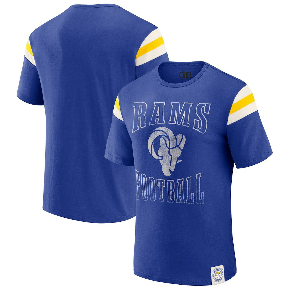 Los Angeles Rams Darius Rucker Collection Football Stripe Sleeve T-Shirt Royal