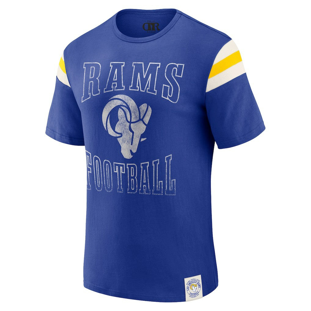 Los Angeles Rams Darius Rucker Collection Football Stripe Sleeve T-Shirt Royal