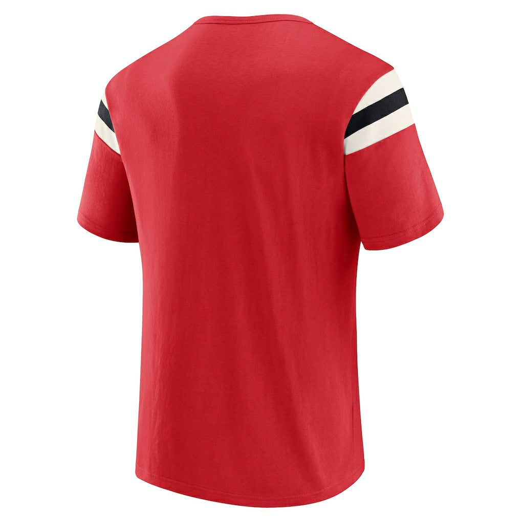 San Francisco 49ers Darius Rucker Collection Football Stripe Sleeve T-Shirt Scarlet